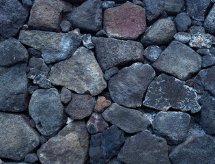 Ancient lava rock wall in Hawaii