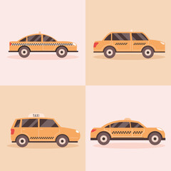 Sticker - set different taxi