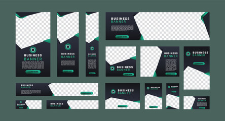 set of creative modern business ad banner with a place for photos. business brochure flyer design te