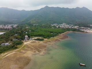 Canvas Print - Drone fly of Hong Kong Tai Po district