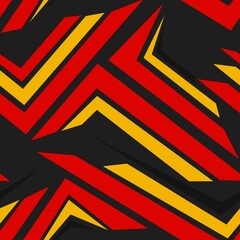 Wall Mural -  Sports red yellow textile modern seamless wallpaper background. Vector bright print for fabric or wallpaper. Camouflage Sports. T-shirt and clothing print graphic vector. Urban camouflage	