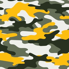 yellow military camouflage. vector seamless print. army camouflage for clothing or printing