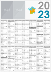 Wall Mural - Calendrier 2023 Format A3 - pour entreprise avec logo sur 14 mois - multicaque - modifiable