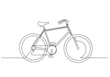 Bicycle. Isolated Continuous Line Bike