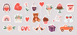 © Myurenn - Hand-drawn icons stickers for valentine's day