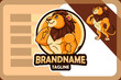 Cartoon strong lion design template