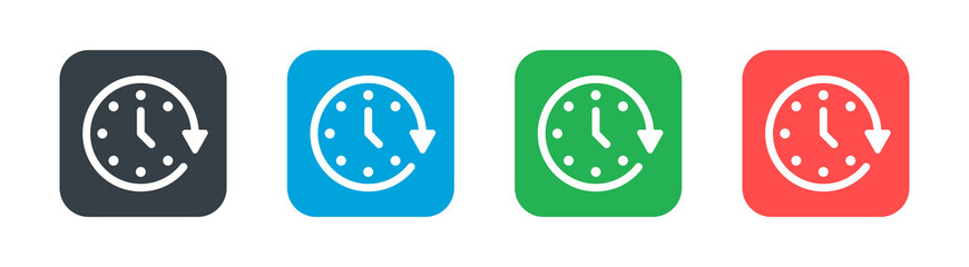 Poster - Time clock icons collection. 