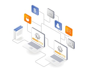 Aufkleber - A computer with multiple application networks