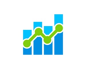 Sticker - abstract and simple financial chart bar