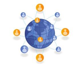 Poster - Earth with social media networks