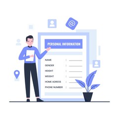 Wall Mural - Flat design of Personal data information concept. Illustration for websites, landing pages, mobile applications, posters and banners