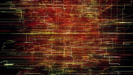 Poster - Geometric mesh from 3d render of web textures in space. Cyber information matrix with online generated structures and pictorial effects programming. Infinite clusters with process algorithms.