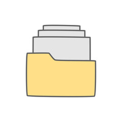 Poster - File Folder Icon in color icon, isolated on white background 