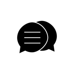 Poster - Chat Icon in black flat glyph, filled style isolated on white background