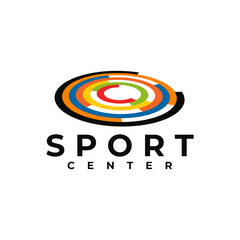 Sticker - Sport center with colorful circle logo design