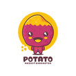 vector sweet potato cartoon mascot, suitable for, logos, prints, labels, stickers, etc