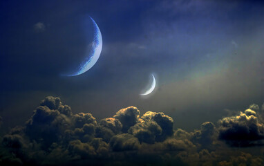 Wall Mural - moon and clouds