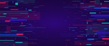 Glitch Background. Colorful Geometric Lines In Chaotic Motion