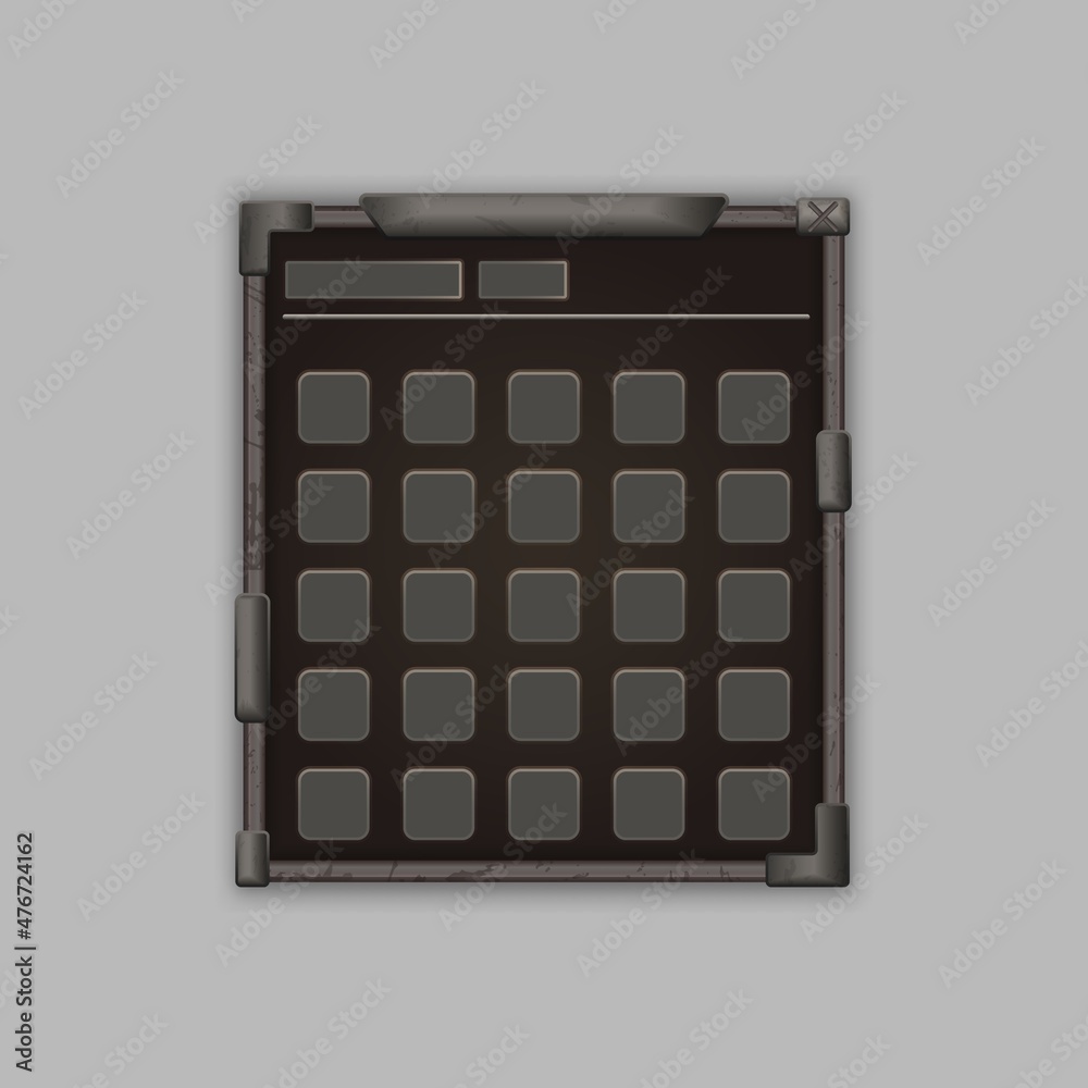 Inventory cells for computer game template Stock Vector | Adobe Stock