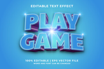 Poster - Editable text effect - Play Game 3d template style premium vector