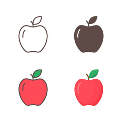 Wall Mural - Apple icon set, vector Apple flat symbols for web design