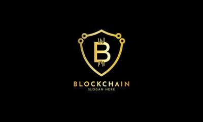 Wall Mural - Crypto coin logos. Initial letter B logo, icon - Vector Digital money, block chain, finance symbol. Connect technology and digital, gold currency data concept for your corporate identity