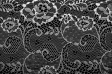 Black Lace. Vintage Floral Background. Lace Is An Openwork Fabric Obtained By Crossing The Threads That Form Motives Connected By The Base