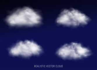 Wall Mural - vector set abstract realistic fog cloud design element