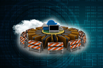Poster - 3d rendering computer folder network