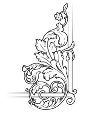 Wall Mural - Vintage frame. Ornament. Frame creation. The corner of the frame. Line art.