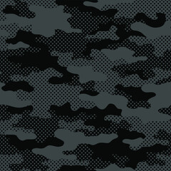 Camouflage texture seamless pattern. Abstract modern endless dotted military bacnground for fabric and fashion textile print. Vector illustration.
