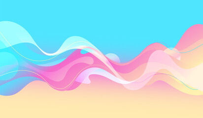 Wall Mural - Modern colorful flow poster. Wave Liquid shape color paint. Moving simple lines.