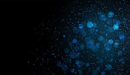 Poster - Holiday Abstract shiny color blue bokeh and glitter