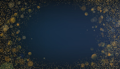 Poster - Holiday Abstract shiny color gold bokeh and glitter