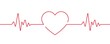 Love Heartbeat line background, Pulse trace, ECG or EKG Cardio graph symbol for Healthy and Medical Analysis
