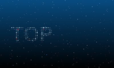 Poster - on the left is the top symbol filled with white dots. background pattern from dots and circles of di