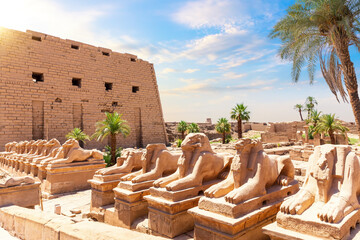 Avenue of Sphinxes or The King s Festivities Road, ram-headed statues of Karnak Temple, Egypt