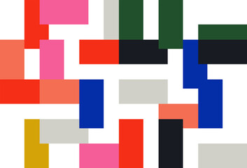 Fototapete - Simple Geometric Pattern Design With Basic Geometry Forms
