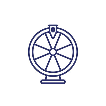 roulette, fortune wheel line icon