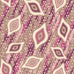 Leinwandbilder - Seamless abstract pattern with the image of geometric shapes and wavy lines

