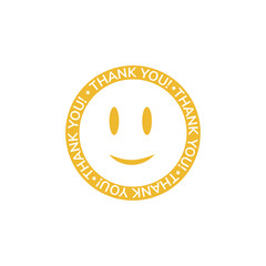 Wall Mural - Thank you sticker. Smile label
