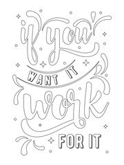 Wall Mural - motivational Quotes coloring page .love Quotes coloring page.