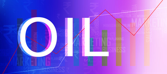 Poster - 2D rendering oil text with graph
