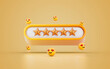 © TanzimGraphicsZone - customer or client five star review feedback happy emoji satisfaction background 3d render concepts