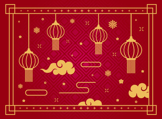 Wall Mural - Chinese new year background or poster design template