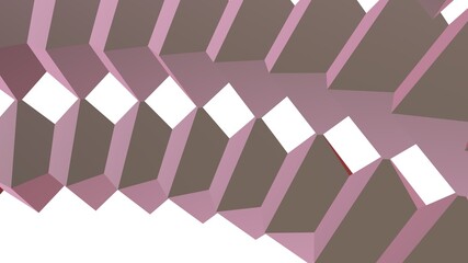 Poster - Pink abstract illustration from primitive shapes. Minimalism.