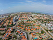 Aerial drone photography of Talatona city in Belas, residential area with condominiums with luxury houses and luxury office buildings, in the metropolitan area of Luanda in Angola