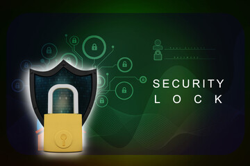 Poster - 3d rendering Security shield illustration