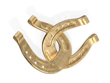 Two Connected Horseshoes 3d Rendering