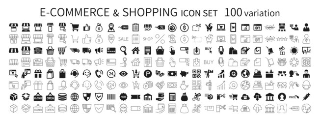 Icon set related to e-commerce and shopping